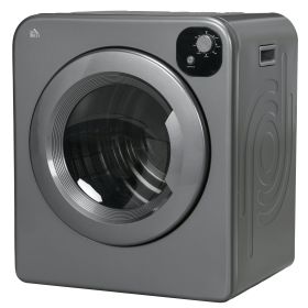 Compact Laundry Dryer 1300W Portable Clothes Dryer with 3.2 cu.ft Stainless Steel Drum, Front Load Electric Dryer, Gray (Option: Gray-649x554x745 mm)